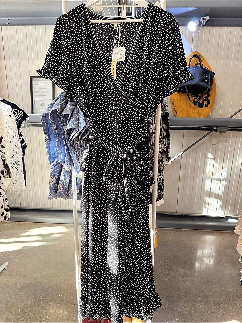 Max Studio Maxi Dress in Black & White Heart